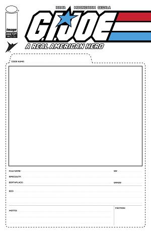 G.I. Joe: A Real American Hero #325 CVR F CVR F BLANK SKETCH FILE CARD cover
