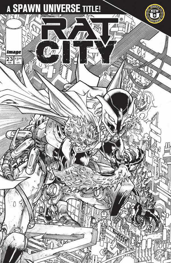 Spawn Rat City #23 CVR B CVR B HARVEY TOLIBAO B&W cover