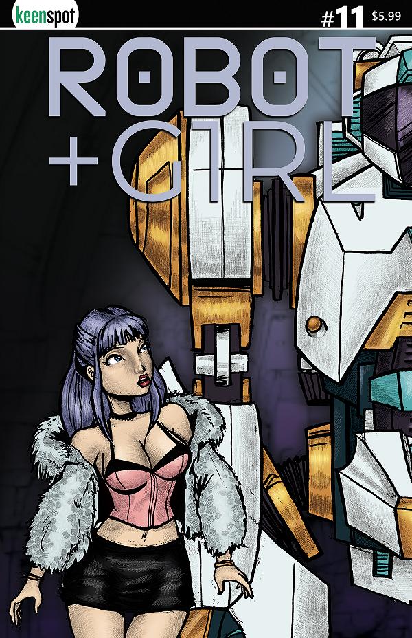 Robot + Girl #11 CVR A MIKE WHITE LEFT SIDE CONNECTING COVER BAGGED WITH TRADING CARD cover