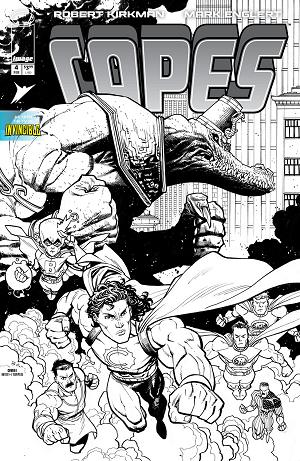 Invincible Universe Capes #4 CVR E CVR E INC 1:50 RYAN OTTLEY B&W cover