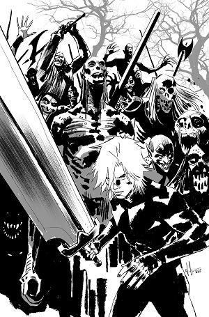 Lost Fantasy #8 CVR D CVR D INC 1:25 LUCA CASALANGUIDA B&W VIRGIN CARDSTOCK cover