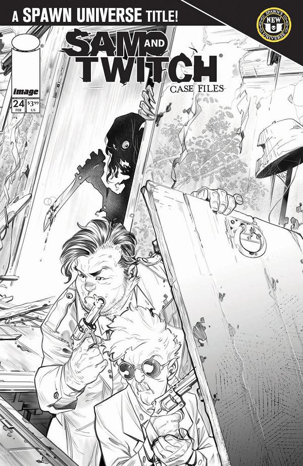 Spawn Sam And Twitch Case Files #24 CVR B CVR B IG GUARA B&W cover