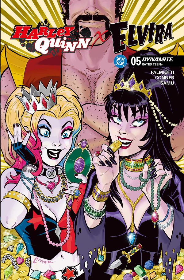 Harley Quinn X Elvira #5 variant cover by Amanda Conner