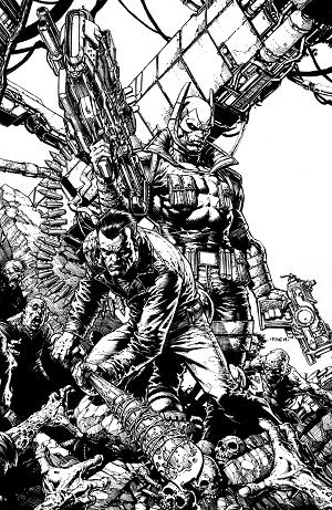 Walking Dead Deluxe #124 CVR E CVR E DAVID FINCH YOUNGBLOOD TEAM UP B&W VIRGIN cover