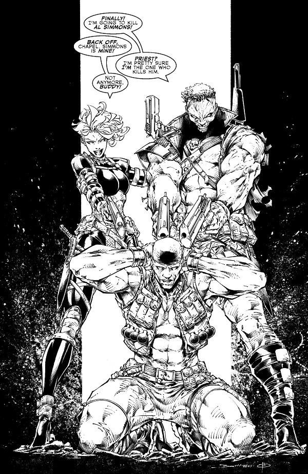Spawn #370 CVR D CVR D BRETT BOOTH YOUNGBLOOD TEAM UP B&W VIRGIN cover
