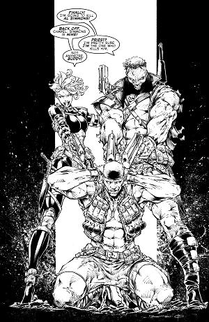 Spawn #370 CVR D CVR D BRETT BOOTH YOUNGBLOOD TEAM UP B&W VIRGIN cover