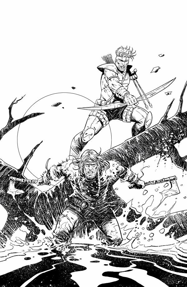 Viking Moon #2 CVR F (OF 5) CVR F PHILLIPPE XAVIER YOUNGBLOOD TEAM UP B&W VIRGIN cover