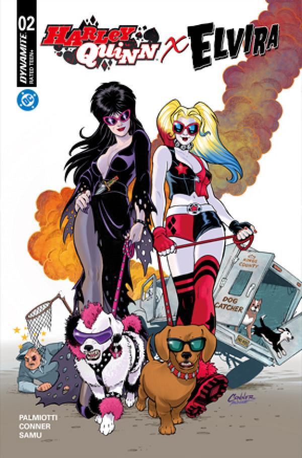Harley Quinn X Elvira #2 CVR E CVR E AMANDA CONNER DOGS FOIL cover