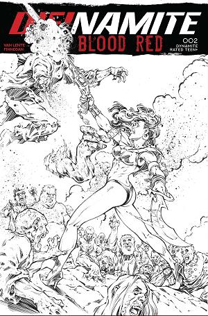 Die!Namite Blood Red #2 CVR J CVR J INC 1:5 ROBERTO MELI LINE ART FOC BONUS cover