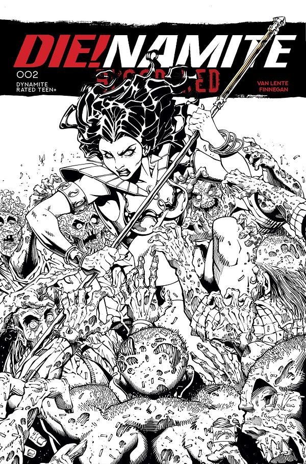 Die!Namite Blood Red #2 CVR K CVR K INC 1:7 WILL ROBSON LINE ART FOC BONUS cover