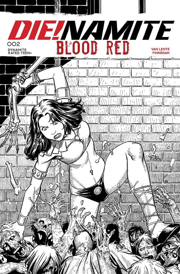 Die!Namite Blood Red #2 CVR L CVR L INC 1:7 EJ SU LINE ART FOC BONUS cover