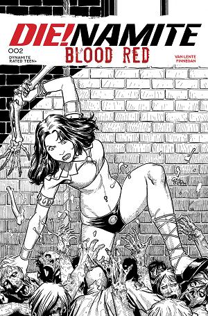 Die!Namite Blood Red #2 CVR L CVR L INC 1:7 EJ SU LINE ART FOC BONUS cover