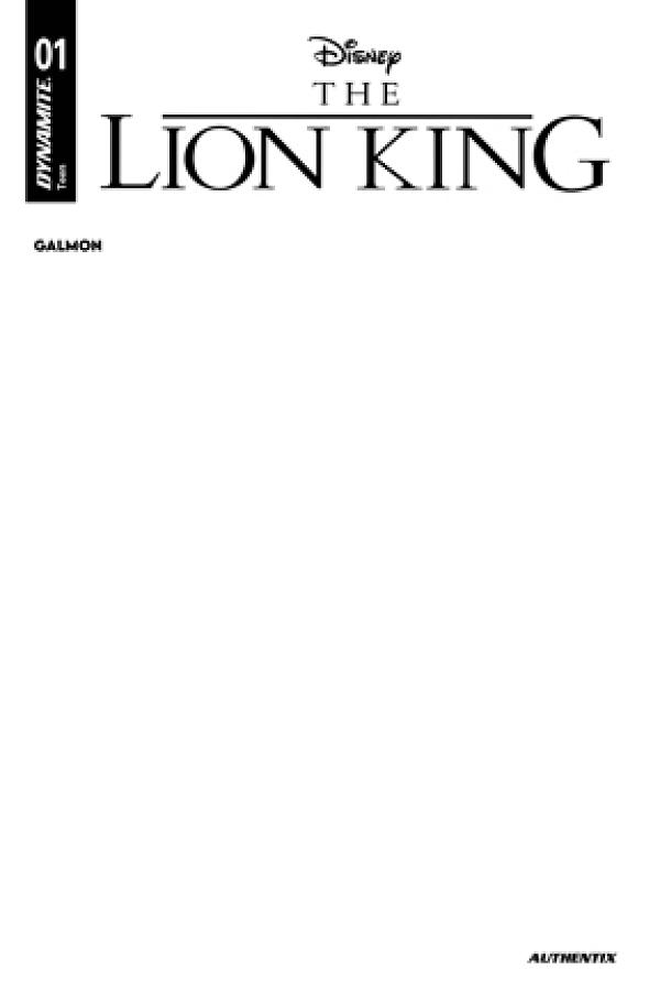 Lion King #1 CVR E CVR E BLANK AUTHENTIX cover
