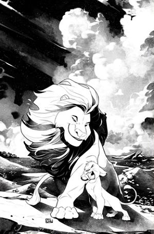 Lion King #1 CVR K CVR K INC 1:35 EDWIN GALMON LINE ART VIRGIN cover