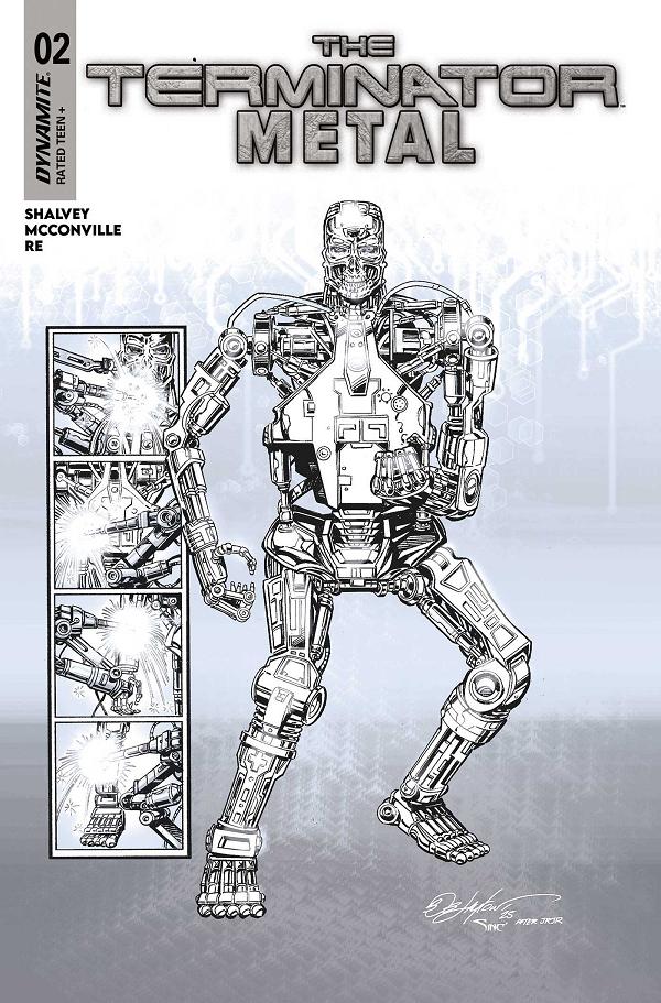 Terminator Metal #2 CVR J CVR J INC 1:5 BOB LAYTON LINE ART FOC BONUS cover