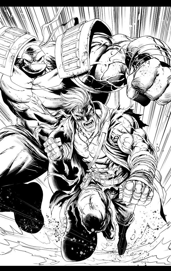 Final Boss #1 CVR J CVR J TYLER KIRKHAM YOUNGBLOOD TEAM UP B&W VIRGIN cover
