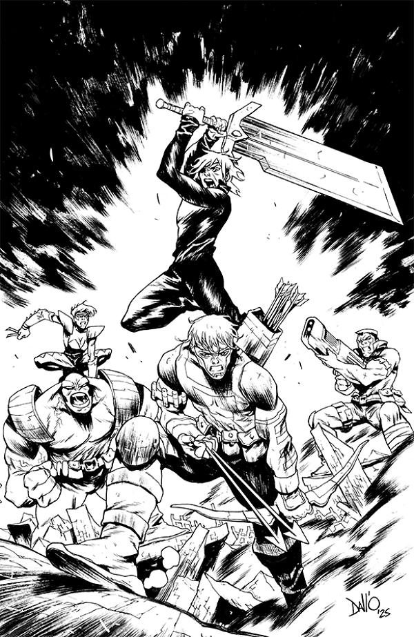 Lost Fantasy #5 CVR J CVR J MAXI DALLO YOUNGBLOOD TEAM UP B&W VIRGIN cover