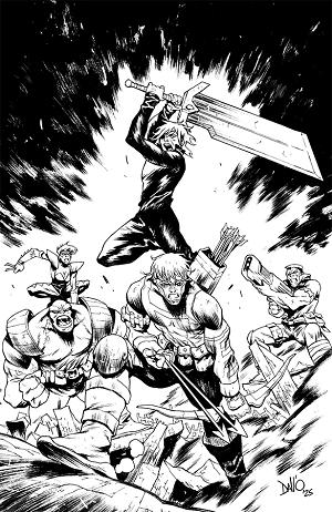 Lost Fantasy #5 CVR J CVR J MAXI DALLO YOUNGBLOOD TEAM UP B&W VIRGIN cover