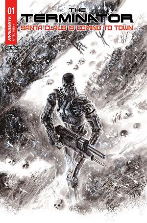Terminator Santa Claus Is Coming To Town #1 CVR J (ONE SHOT) CVR J INC 1:5 FRANCESCO BIAGINI LINE ART FOC BONUS cover