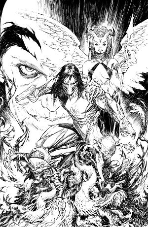 Darkness (2025) #1 CVR I CVR I INC 1:250 MARC SILVESTRI B&W VIRGIN cover