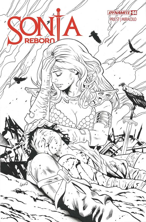 Sonja Reborn #4 CVR K CVR K GREG LAND LINE ART FOC BONUS cover