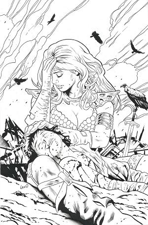 Sonja Reborn #4 CVR L CVR L INC 1:7 GREG LAND LINE ART VIRGIN FOC BONUS cover
