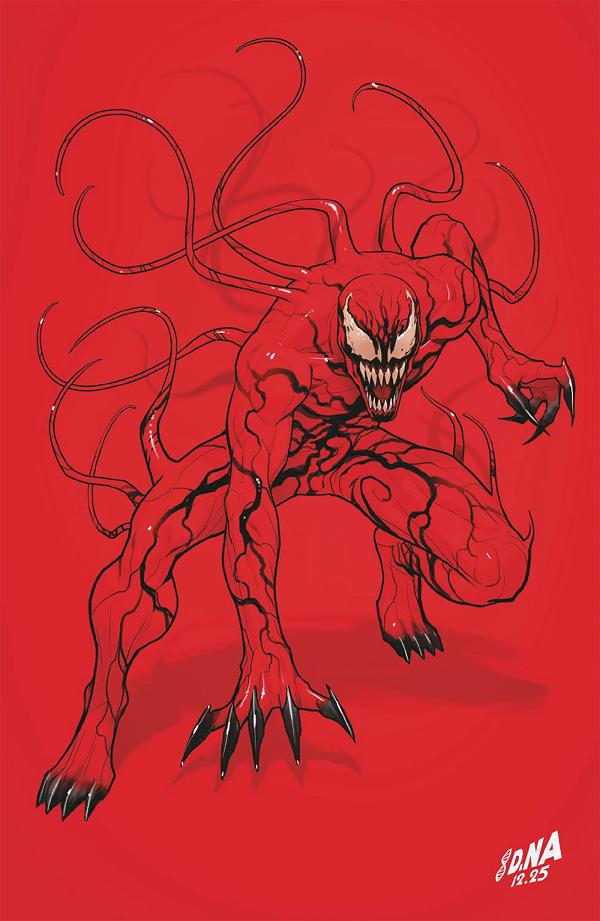 Venom #254 DAVID NAKAYAMA COLOR BLOCK RED VIRGIN VARIANT [1:50] cover