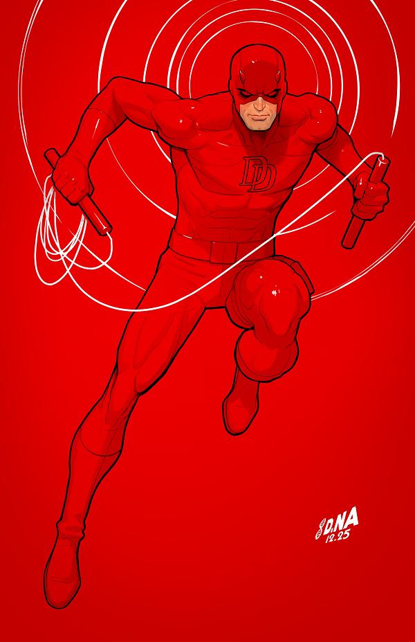 Daredevil/Punisher: The Devil's Trigger #4 DAVID NAKAYAMA COLOR BLOCK RED VIRGIN VARIANT [1:50] cover