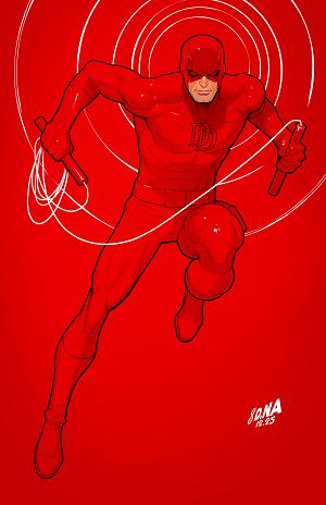 Daredevil/Punisher: The Devil's Trigger #4 DAVID NAKAYAMA COLOR BLOCK RED VIRGIN VARIANT [1:50] cover