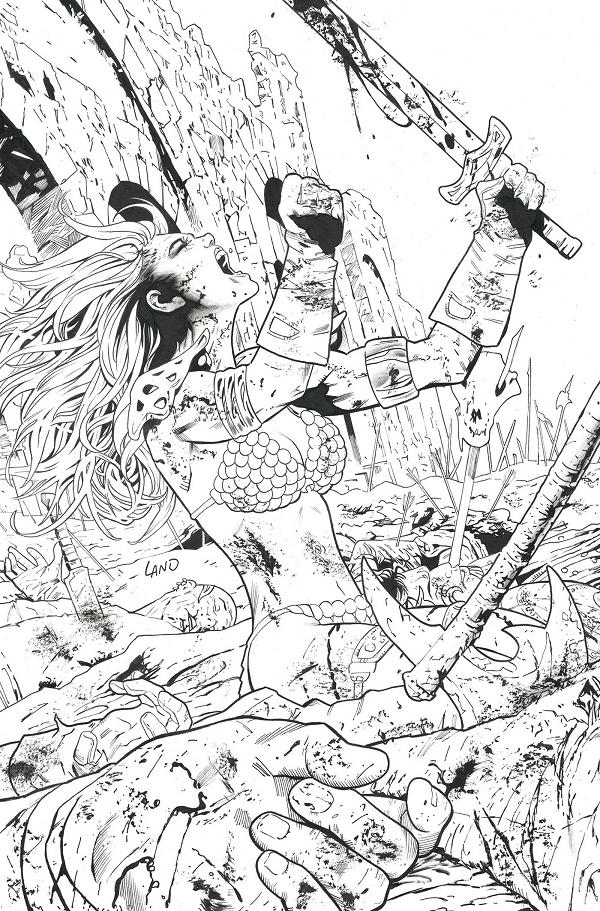 Sonja Reborn #5 variant cover by Greg Land