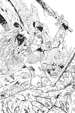 Sonja Reborn #5 CVR L CVR L INC 1:7 GREG LAND LINE ART VIRGIN FOC BONUS cover