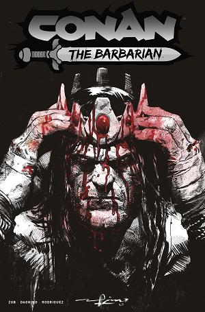 Conan The Barbarian #28 CVR F CVR F GERARDO ZAFFINO BW BLOOD cover