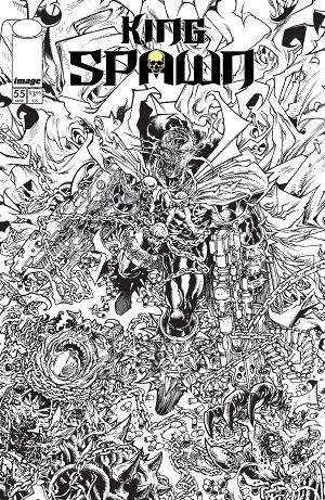 King Spawn #55 CVR B CVR B HARVEY TOLIBAO B&W cover