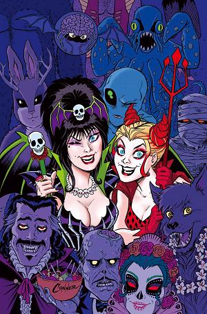 Harley Quinn X Elvira #6 CVR G CVR G AMANDA CONNER PARTY LTD VIRGIN cover