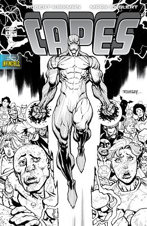 Invincible Universe Capes #5 CVR E CVR E INC 1:50 RYAN OTTLEY B&W cover