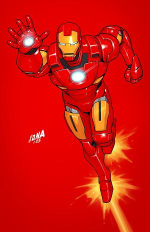 Iron Man #2 DAVID NAKAYAMA COLOR BLOCK RED VIRGIN VARIANT [1:50] cover