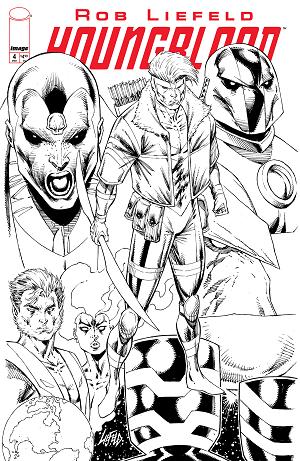 Youngblood #4 CVR E (2025) CVR E B&W cover
