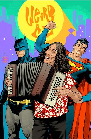 Batman & Superman: World's Finest #50 CVR G CVR G DAN MORA WEIRD AL YANKOVIC CAMEO CARD STOCK cover