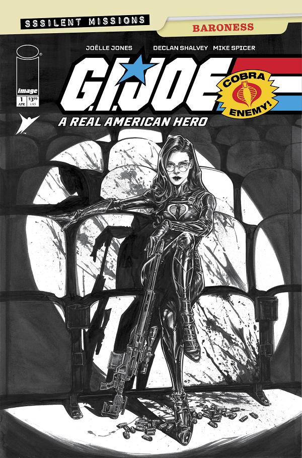 Gi Joe A Real American Hero Sssilent Missions Baroness #1 CVR C (ONE SHOT) CVR C INC 1:10 JOELLE JONES B&W cover