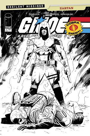 Gi Joe A Real American Hero Sssilent Missions Zartan #1 CVR C (ONE SHOT) CVR C INC 1:10 PAT OLLIFFE B&W cover