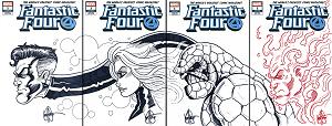 Df Fantastic Four #1 FOUR PIECE BLANK cover