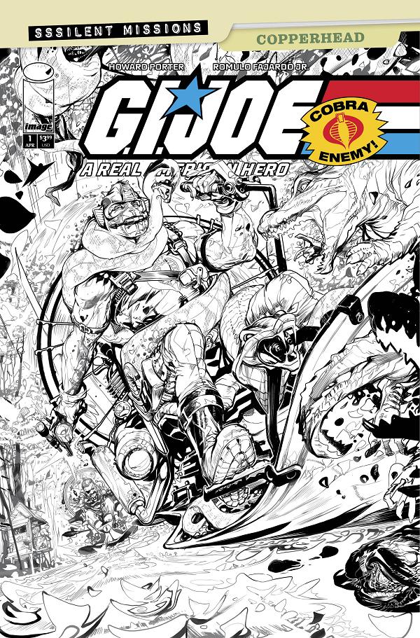 Gi Joe A Real American Hero Sssilent Missions Copperhead #1 CVR C (ONE SHOT) CVR C INC 1:10 HOWARD PORTER B&W cover
