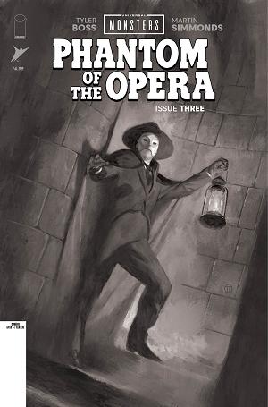 Universal Monsters Phantom Of The Opera #3 CVR D (OF 4) CVR D INC 1:25 JULIAN TOTINO TEDESCO B&W CLASSIC HORROR cover