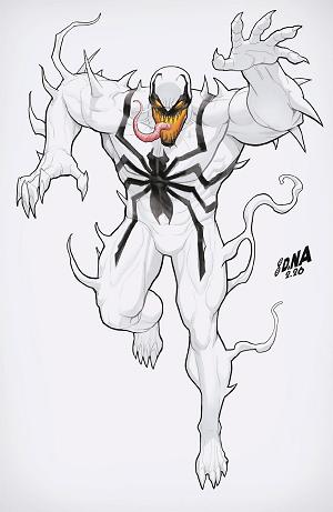 Venom #256 DAVID NAKAYAMA COLOR BLOCK WHITE VIRGIN VARIANT [DS] [1:50] cover
