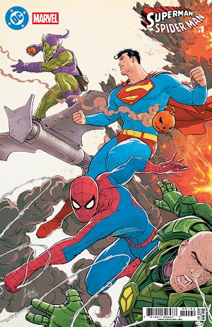 Dc Marvel Superman Spider-Man #1 CVR J (ONE SHOT) CVR J MIKEL JANIN SUPERMAN & SPIDER-MAN VS LEX LUTHOR & GREEN GOBLIN CARD STOCK cover