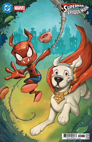 Dc Marvel Superman Spider-Man #1 CVR W (ONE SHOT) CVR W CHRISSIE ZULLO KRYPTO & SPIDER-HAM CARD STOCK cover