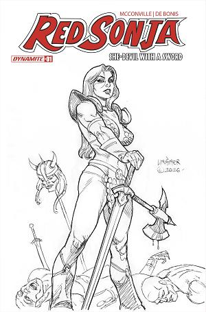 Red Sonja She Devil With A Sword #1 CVR M CVR M INC 1:15 JOSEPH MICHAEL LINSNER LINE ART COVER cover