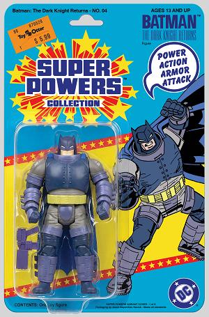 Batman The Dark Knight Returns #4 CVR B (OF 4) FACSIMILE EDITION CVR B JASON GEYER & ALEX SAVIUK DARK KNIGHT RETURNS ARMORED SUPER POWERS ACTION FIGURE CARD STOCK cover