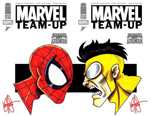 Df Marvel Team Up #14 FACSIMILE EDITION DUAL BLANK cover