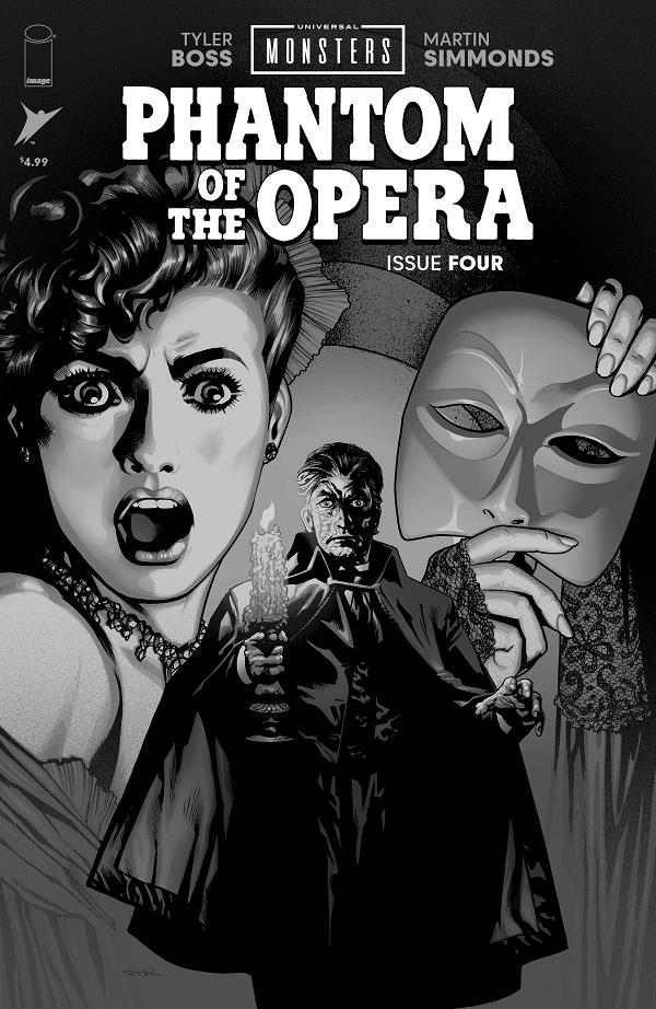 Universal Monsters Phantom Of The Opera #4 CVR D (OF 4) CVR D INC 1:25 RYAN SOOK B&W CLASSIC HORROR cover